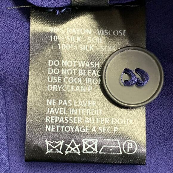 HAIDER ACKERMANN Size M Navy Black Viscose Silk Shawl Collar Jacket Blazer - Picture 5 of 5